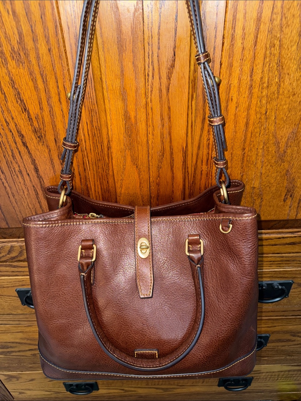 Dooney & Bourke Florentine Perry Satchel in Chestnut - Picture 14 of 16